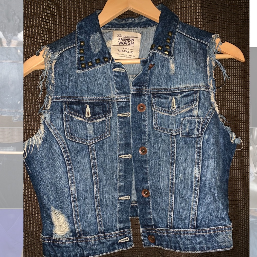Destroyed Denim Vest
